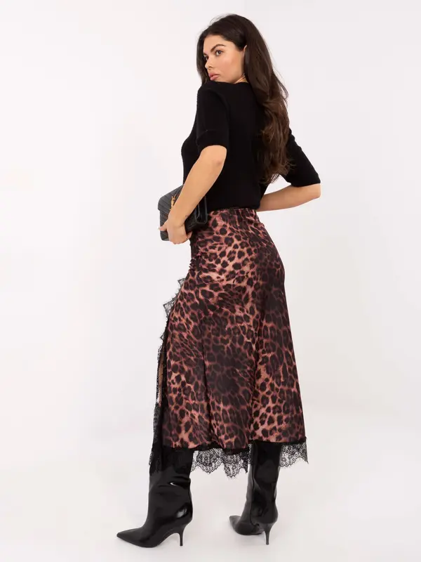Italy Moda Suknja s leopard printom i čipkom