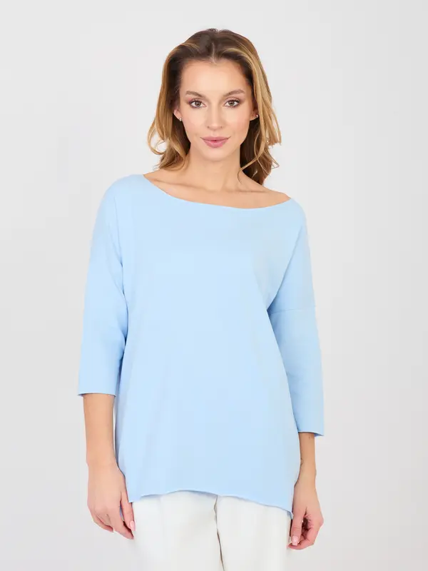 RUE PARIS Svijetloplava bluza s brodskim izrezom