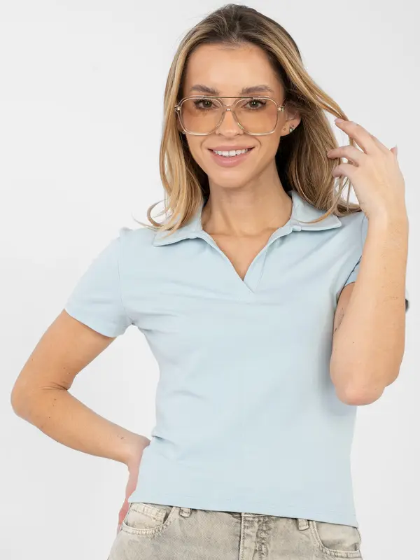 Factory Price Svijetloplava bluza s kratkim rukavima