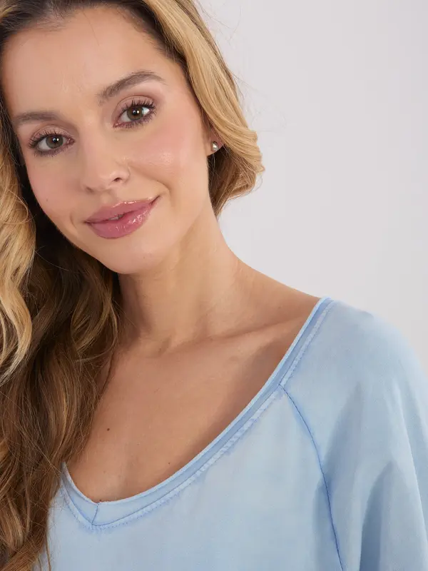 Factory Price Svijetloplava bluza s kratkim rukavima