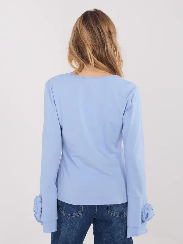 Italy Moda Svijetloplava bluza s ukrasnim rukavima