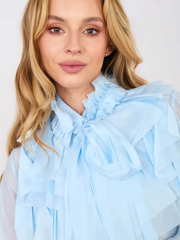 Factory Price Svijetloplava bluza s volanima