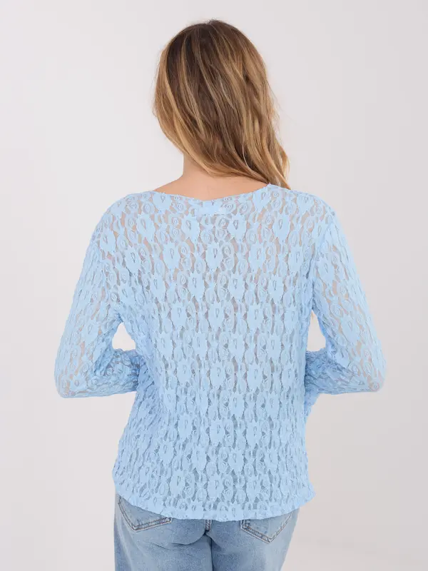 Italy Moda Svijetloplava čipkasta bluza