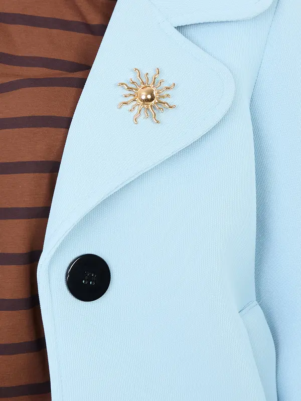 Italy Moda Svijetloplava parka s ukrasnim detaljima