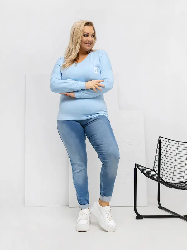 RELEVANCE Svijetloplava plus size bluza