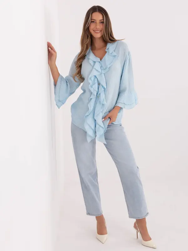 Italy Moda Svijetloplava ženska bluza
