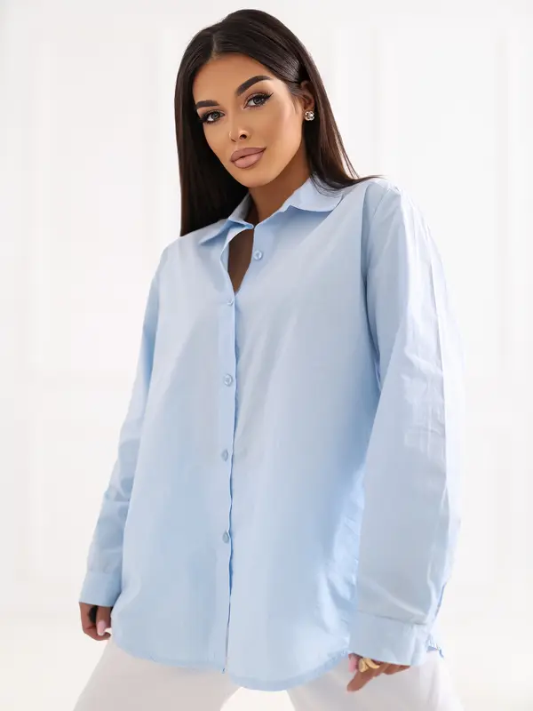 Factory Price Svijetloplava ženska košulja dugih rukava