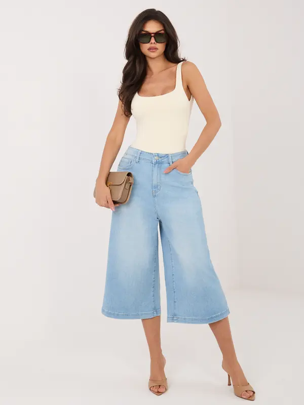 Factory Price Svijetloplave traper culottes hlače