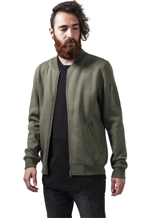 Urban Classics Sweat Bomber Jacket Olive