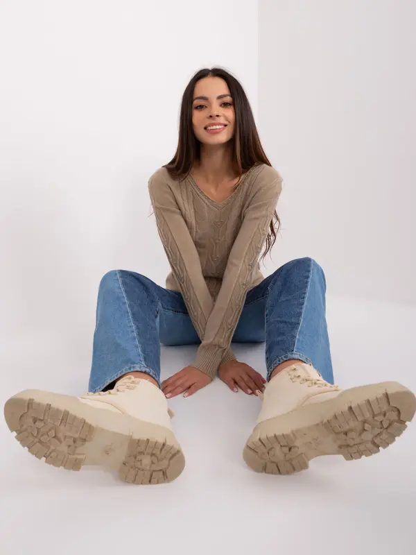 Wool Fashion Italia Sweater-AT-SW-2329.98P-dark beige