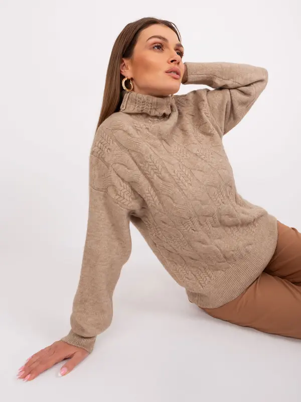 Wool Fashion Italia Sweater-AT-SW-23401.97P-light brown