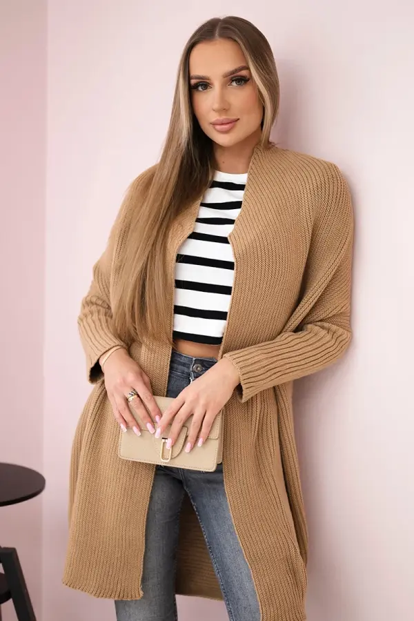 Kesi Sweater with batwing camel sleeve