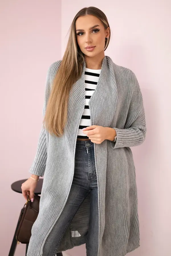 Kesi Sweater with batwing sleeve light gray