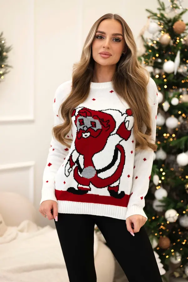 Kesi Sweater with Santa Claus ecru
