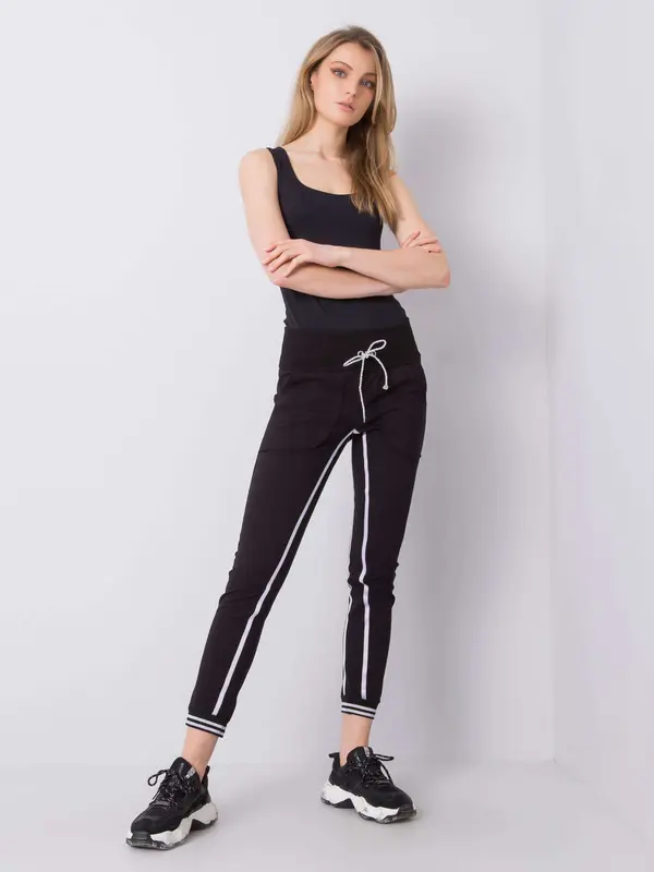 RUE PARIS Sweatpants-CHA-DR-0418.11-black