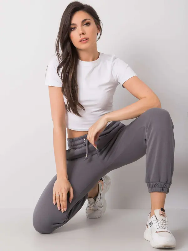 RUE PARIS Sweatpants-RV-DR-6120.03P-dark gray