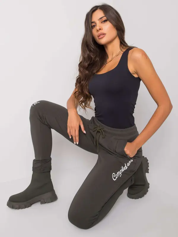 RELEVANCE Sweatpants-RV-DR-7076.21-dark khaki