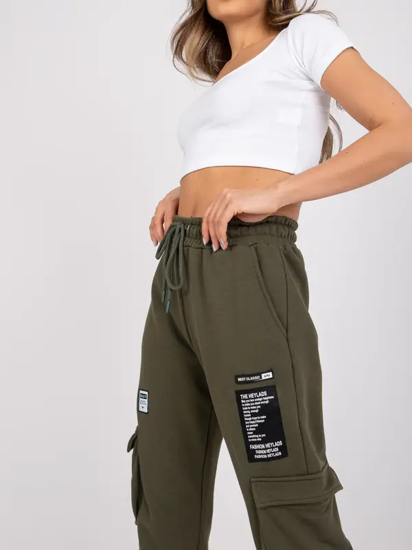 RUE PARIS Sweatpants-RV-DR-7461.03-khaki