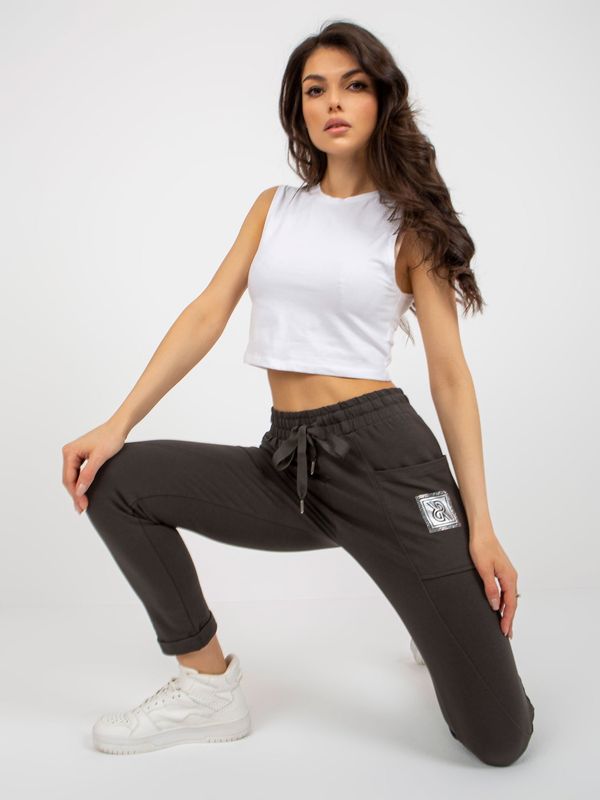 RELEVANCE Sweatpants-RV-DR-7516.40-dark khaki