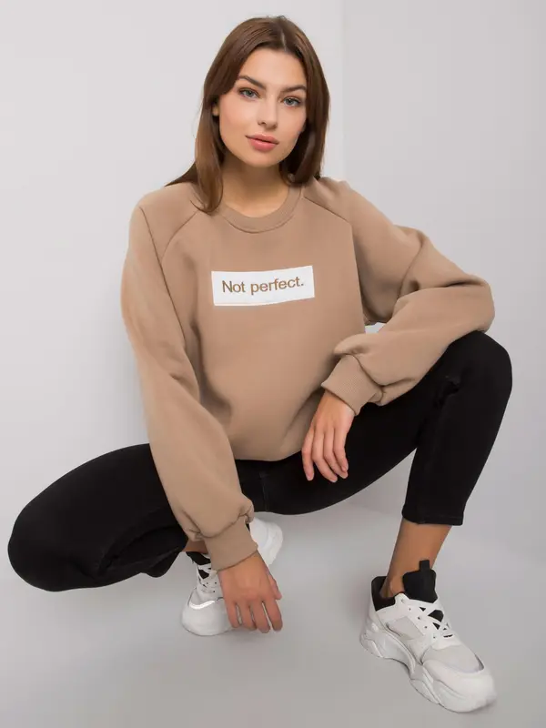ex moda Sweatshirt-EM-BL-652.13P-dark beige