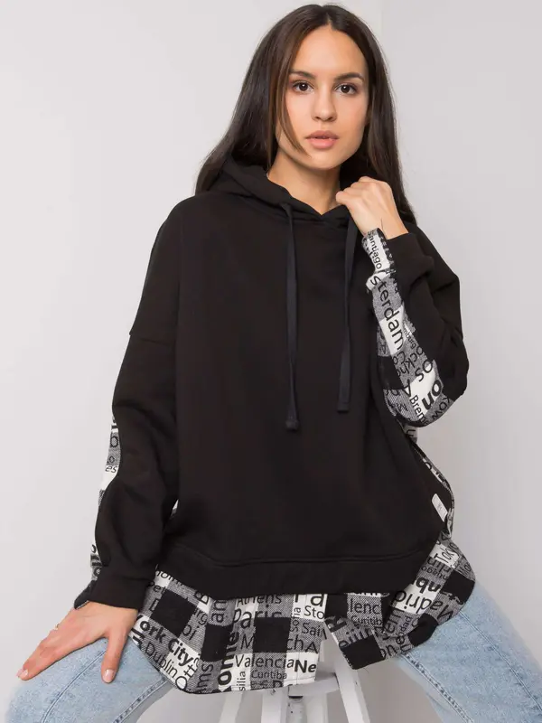 RUE PARIS Sweatshirt-RV-BL-7312.14-black-white