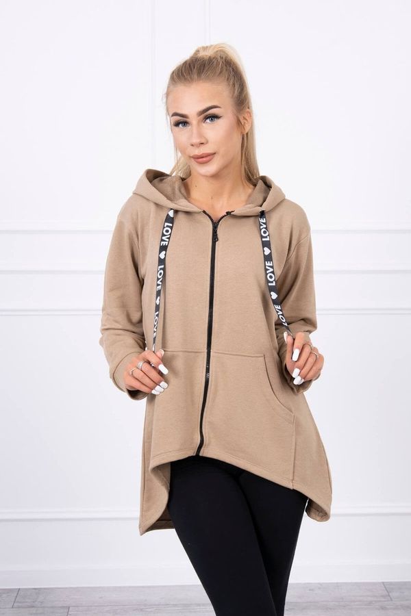 Kesi Sweatshirt with longer back and camel hood