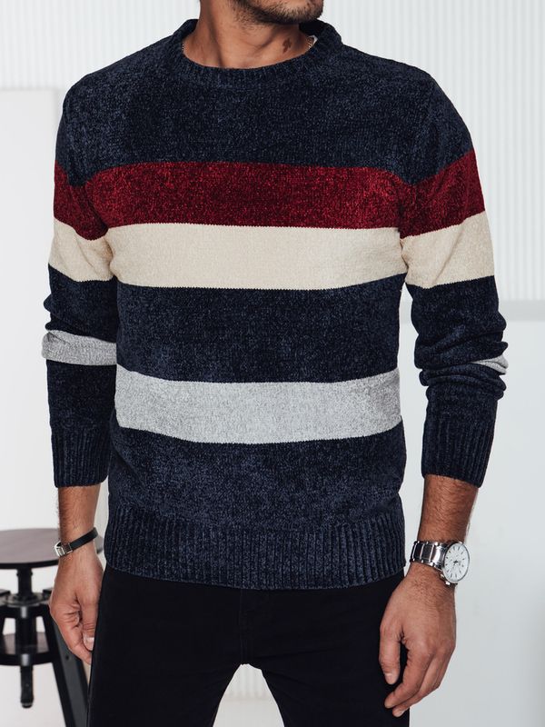 DStreet Sweter męski w paski granatowy Dstreet