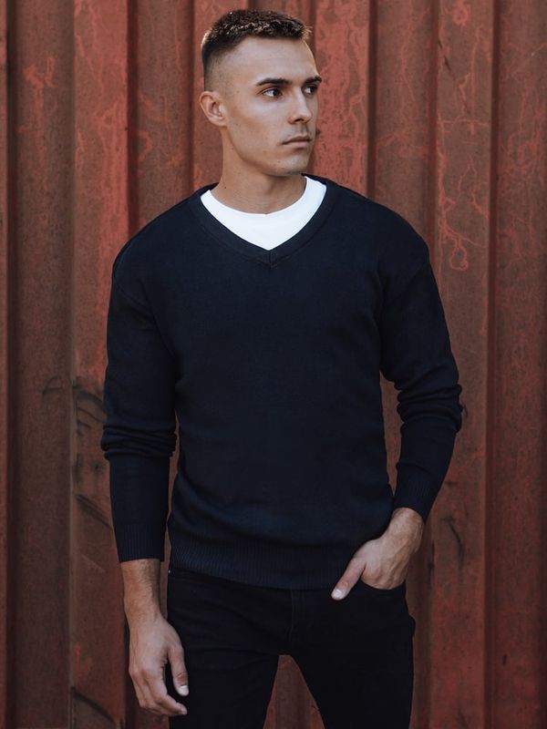 DStreet Sweter męski w serek granatowy Dstreet