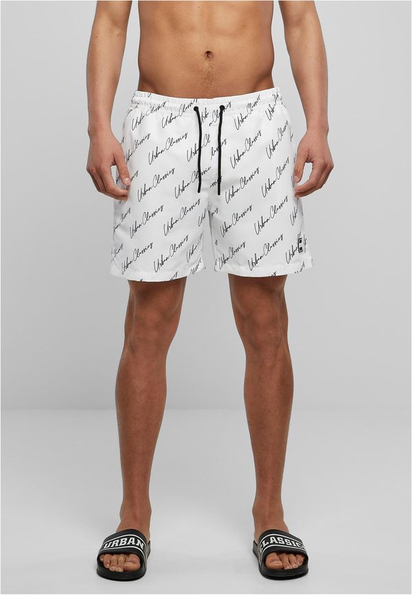 UC Men Swim Shorts Pattern whitescriptlogo