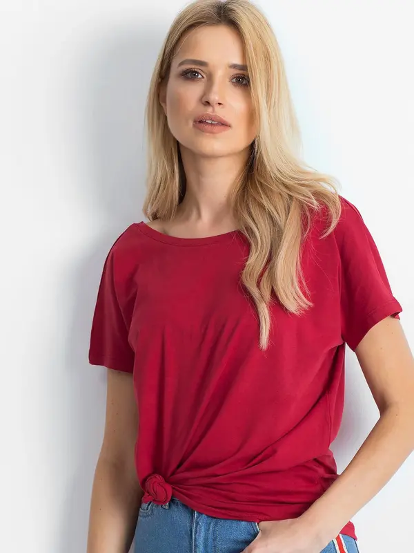 BASIC Feel Good T-shirt-RV-TS-4662.04X-burgundy