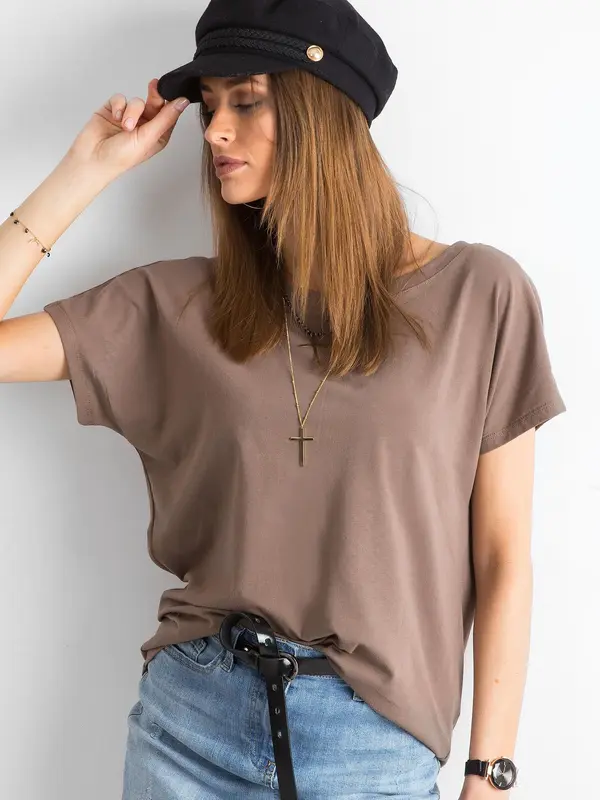 BASIC Feel Good T-shirt-RV-TS-4662.24P-brown