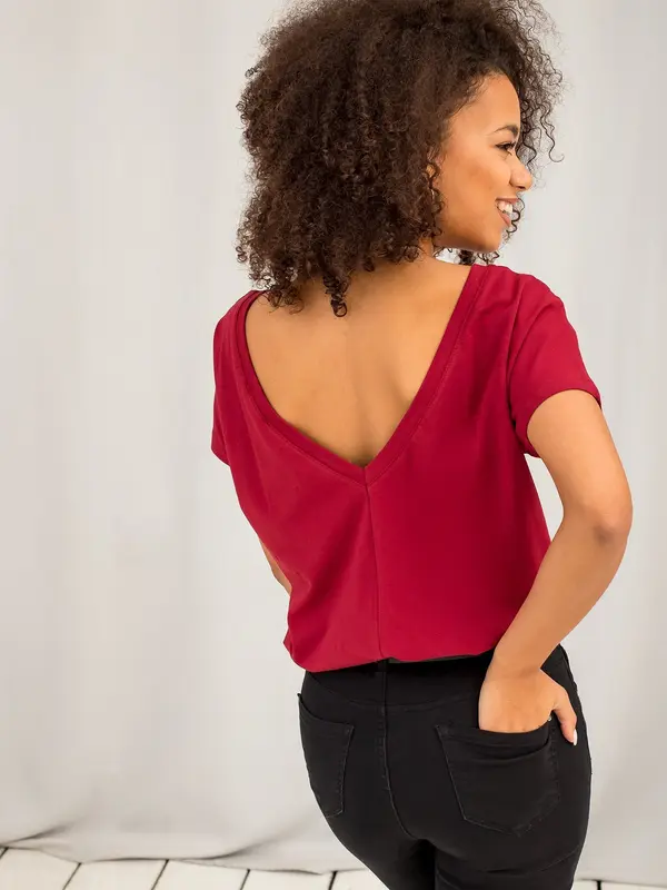 BASIC Feel Good T-shirt-RV-TS-4662.86-burgundy