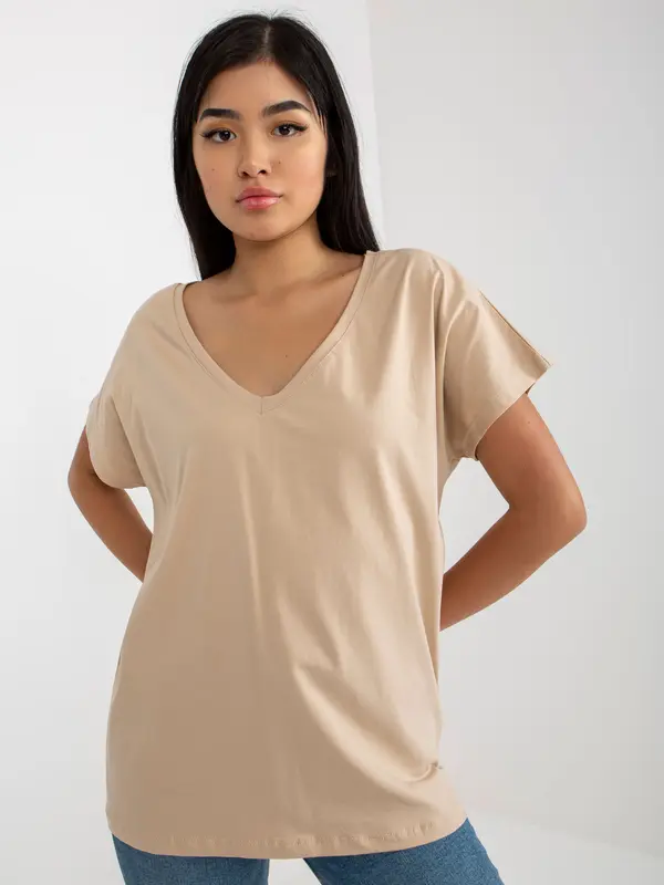 BASIC Feel Good T-shirt-RV-TS-4832.61P-beige