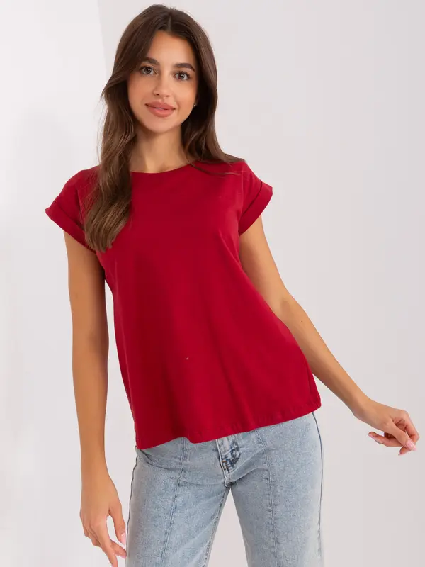 BASIC Feel Good T-shirt-RV-TS-4833.00X-burgundy