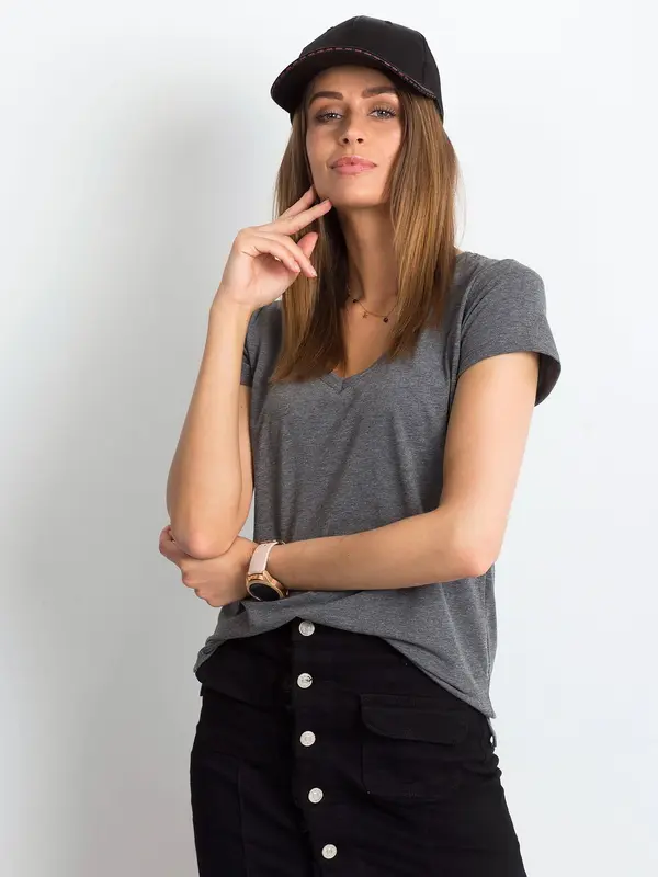 BASIC Feel Good T-shirt-RV-TS-4837.31P-dark grey