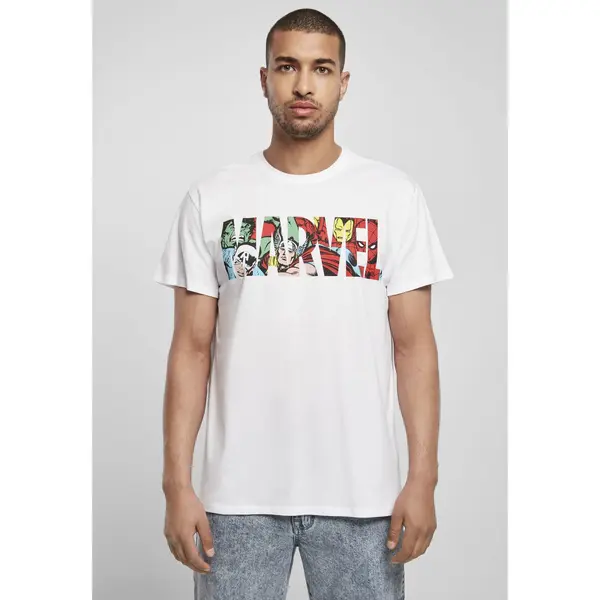 Merchcode T-shirt with Marvel logo, white
