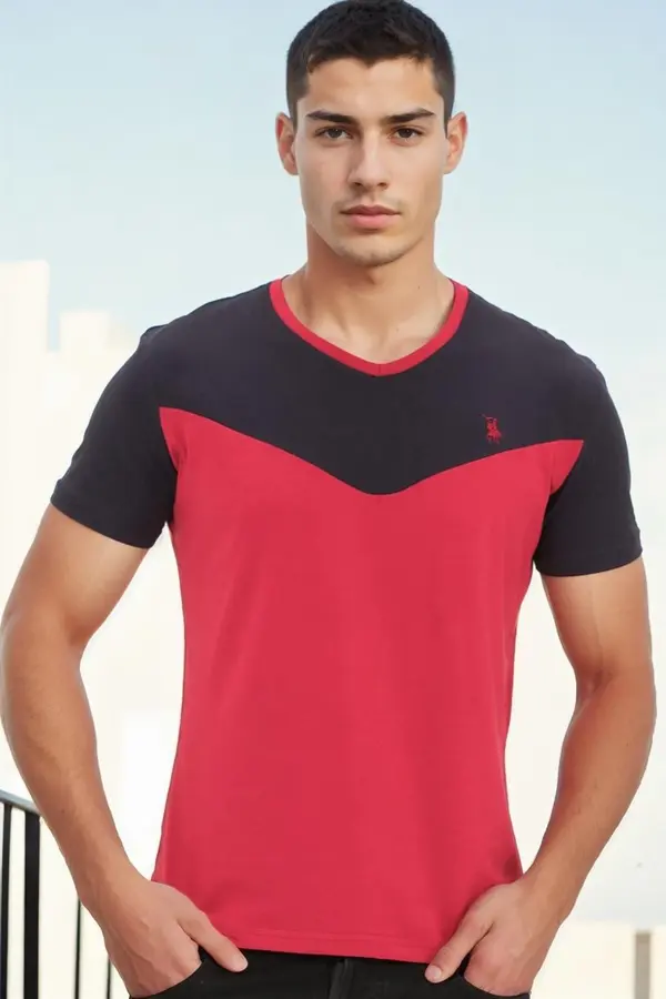 dewberry T9591 DEWBERRY MENS T-SHIRT-BURGUNDY