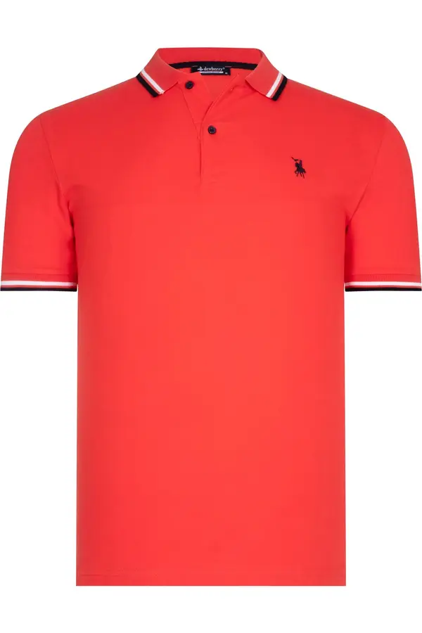 dewberry T9594 DEWBERRY MEN'S T-SHIRT-POMEGRANATE