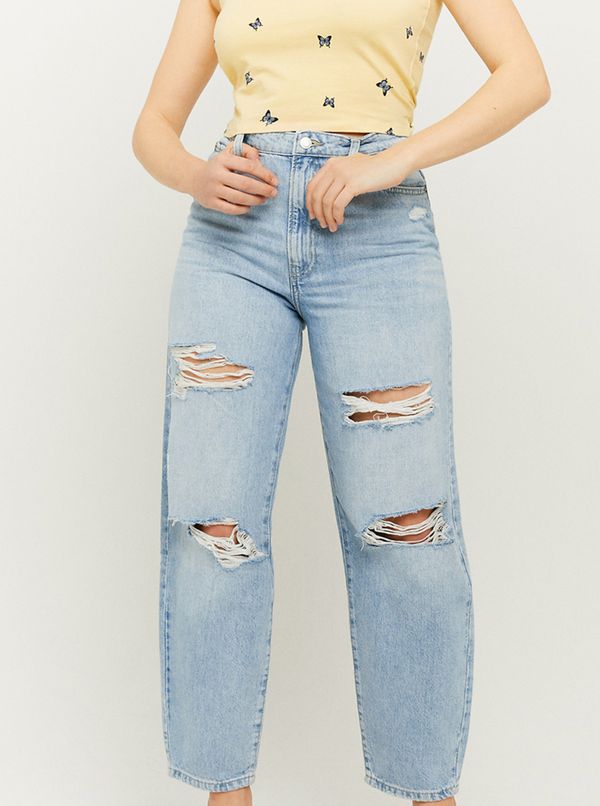 TALLY WEiJL TALLY WEiJL Light blue cropped straight fit jeans with a ripped effect TALLY - Women's
