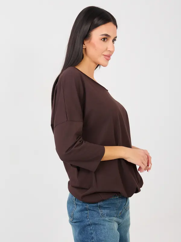 RUE PARIS Tamnosmeđa bluza širokog kroja