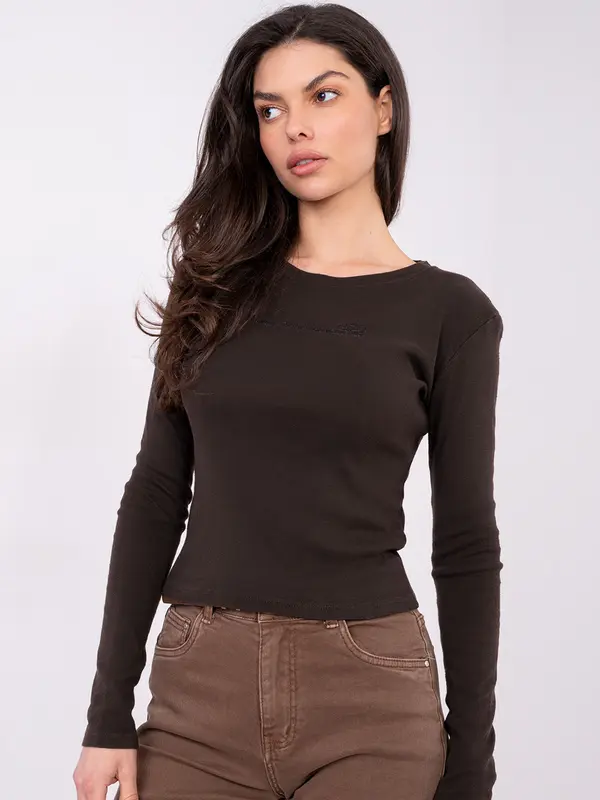 Factory Price Tamnosmeđa jednobojna bluza