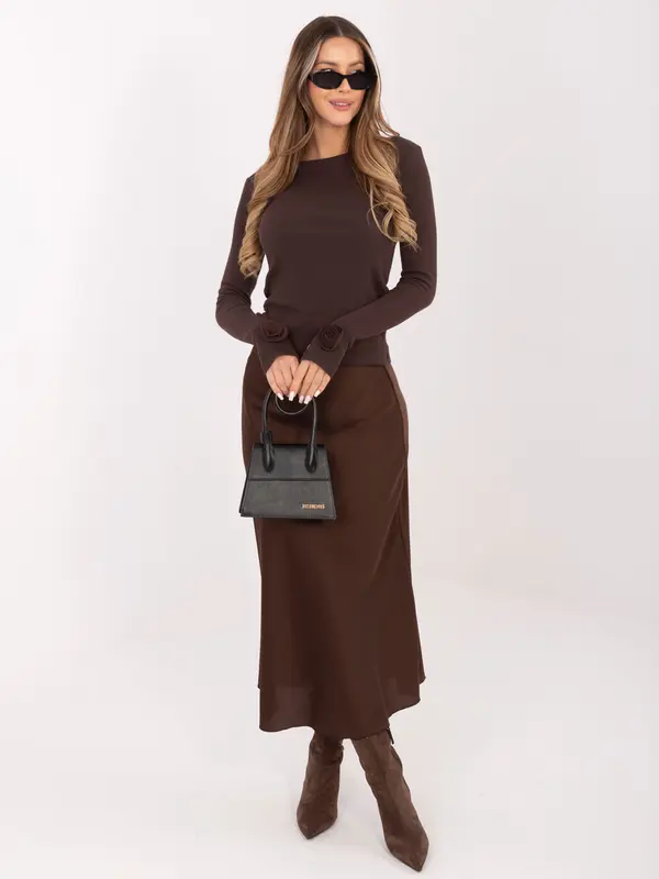 RUE PARIS Tamnosmeđa prugasta bluza