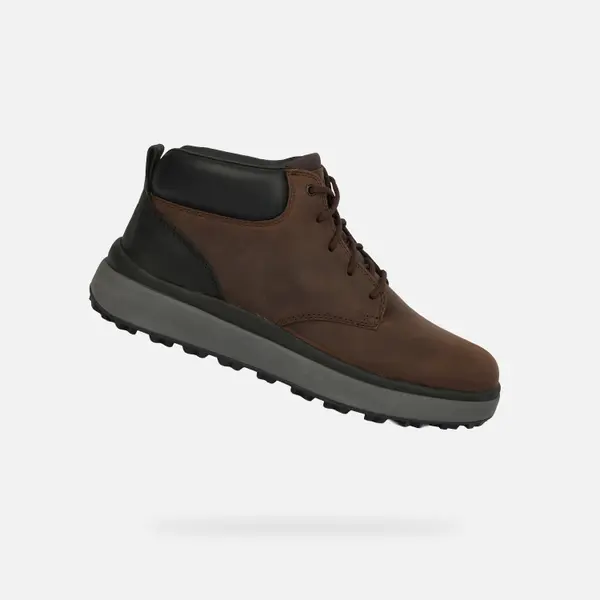 GEOX Tamnosmeđe muške gležnjače Geox Granito + Grip