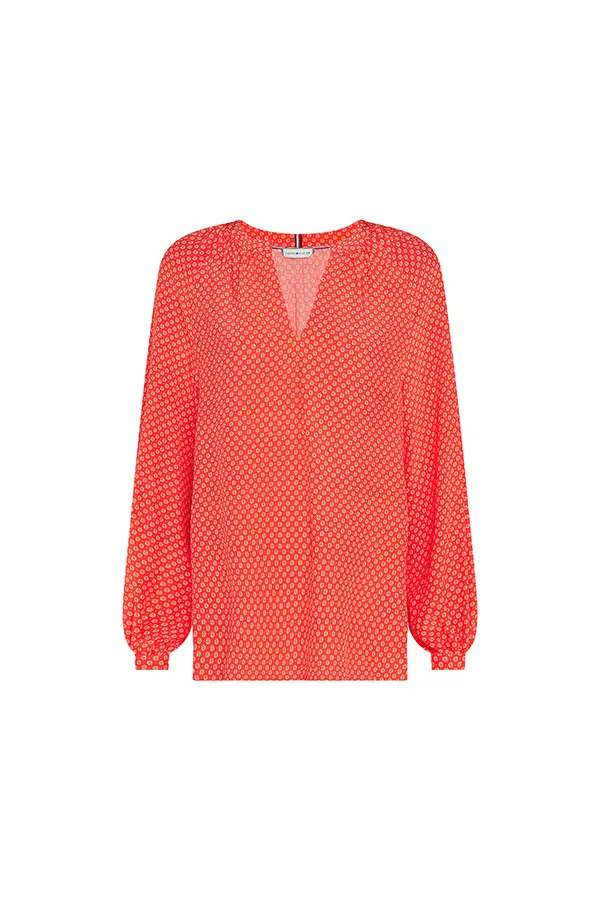 Tommy Hilfiger Tommy Hilfiger Blouse - ALYA V-NECK LS BLOUSE orange