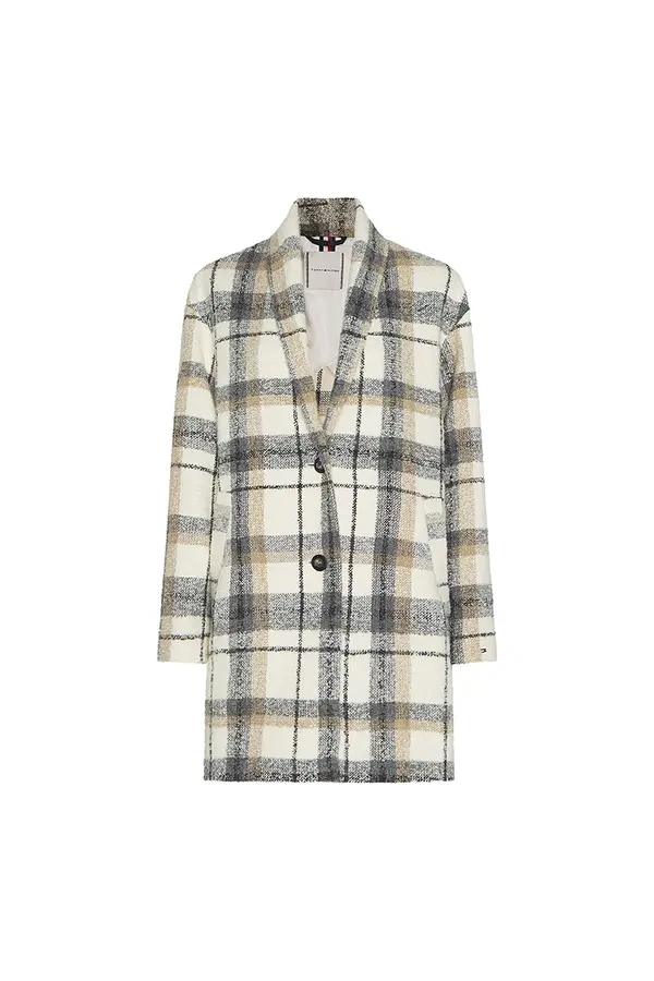 Tommy Hilfiger Tommy Hilfiger Coat - WOOL BLEND BOUCLE COAT checkered