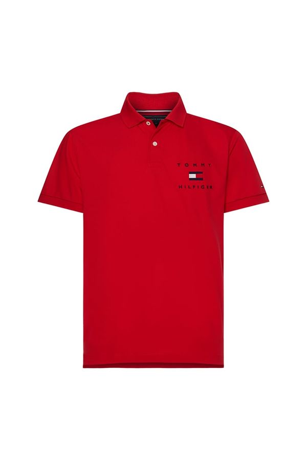 Tommy Hilfiger Tommy Hilfiger Polo Shirt - TOMMY FLAG HILFIGER REG POLO red