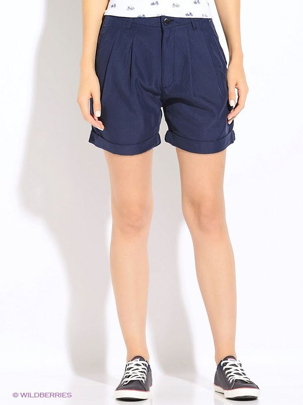 Tommy Hilfiger Tommy Hilfiger Shorts - High waist pleated short LART dark blue