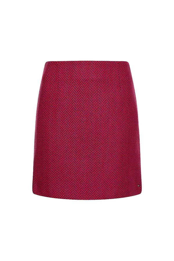 Tommy Hilfiger Tommy Hilfiger Skirt - WOOL BLEND HERRINGB SHORT SKIRT burgundy