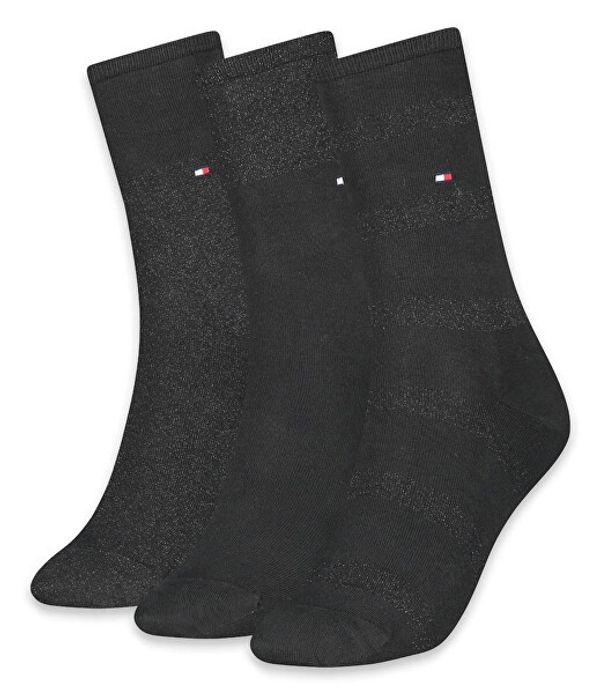 Tommy Hilfiger Tommy Hilfiger Socks - TH WOMEN SOCK 3P SPARKLE GIFTBOX black