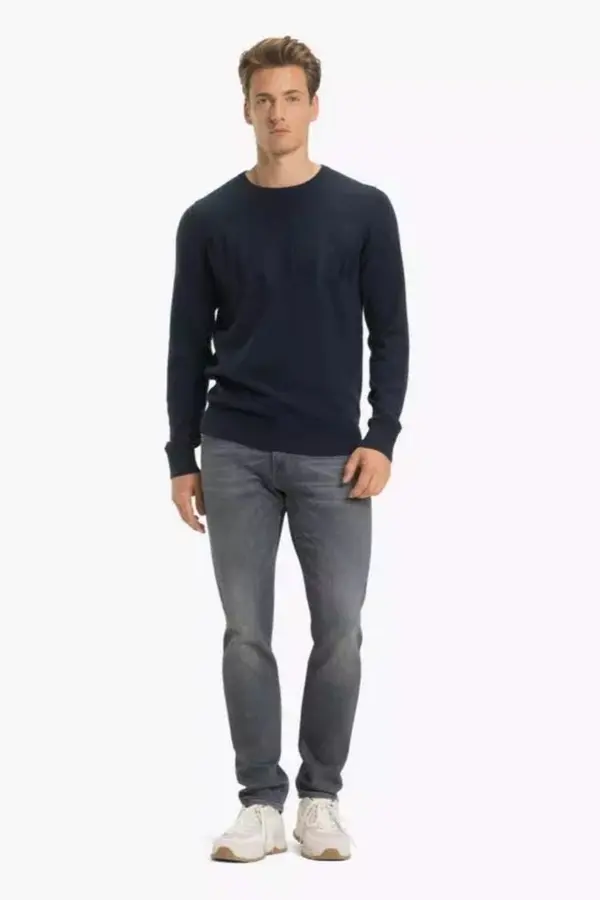 Tommy Hilfiger Tommy Hilfiger Sweater - EMBROIDERED BIG GRAPHIC CNECK blue